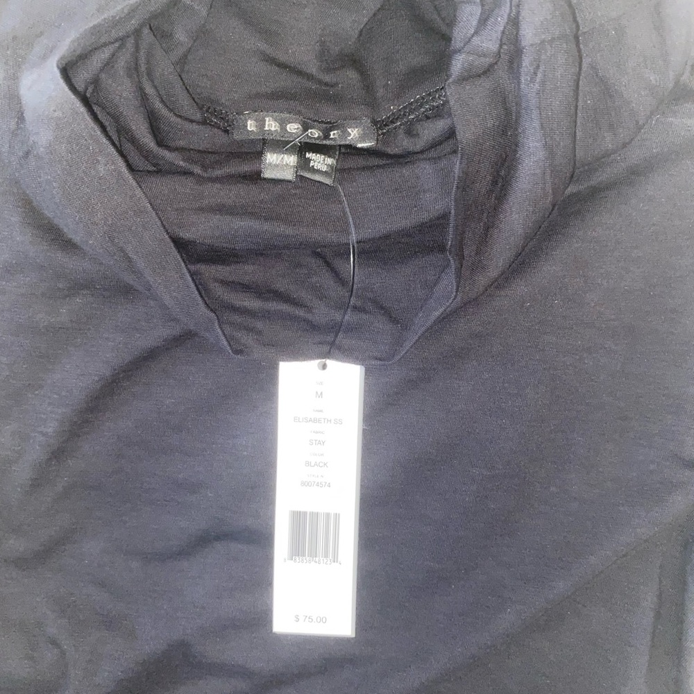 Theory Brand NEW WITH TAGS short sleeve black turtleneck size M